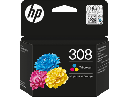 [62591] HP Cartucho 308 Color Cian, Magenta y Amarillo 120 p