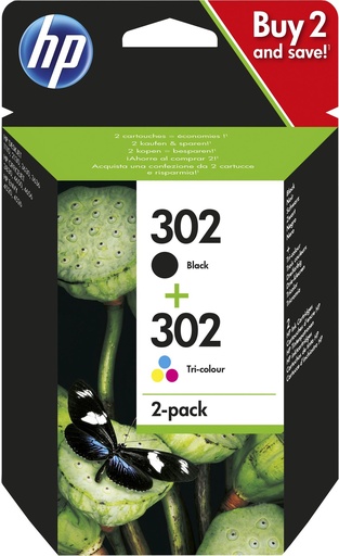 [32460] HP OfficeJet 3830 Pack 2 Cartuchos  F6U66AE (nº302) + F6U65AE (nº302)