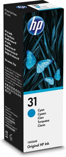 [32857] HP Botella de tinta Original º31 cian 70 ml