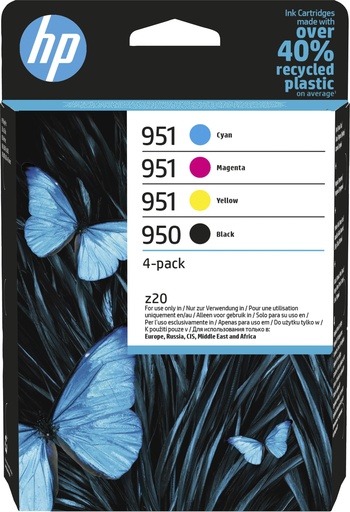 [40867] HP OfficeJet Pro 250, Pack 4 cartuchos º950 negro y º951 CMY