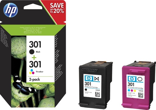 [32230] HP nº301 Pack 2 Cartuchos (Negro/Tricolor)