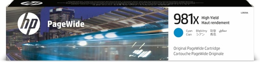 [32704] HP PageWide Enterprise Color 556 / MFP 586 Cartucho de Alta capacidad Cyan nº981X
