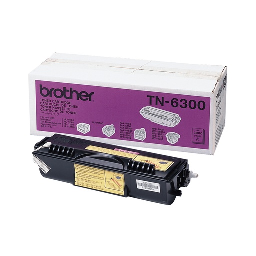 [7023] [TN6300] BROTHER Toner negro  DCP: 1200/1400 Fax: 4750/5750/8350P/8360P/8360PLT/8750P Toner, 3.000 paginas