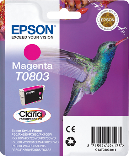[8828] [C13T08034011] Epson Stylus Photo R-265/360/RX-560/585/685 Cartucho Magenta