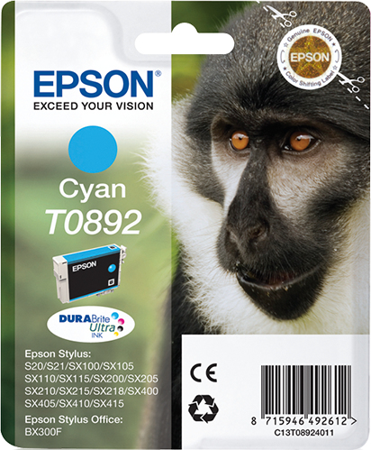 [11959] [C13T08924011] Epson Stylus S20/SX105/SX205/405 Cartucho Cian