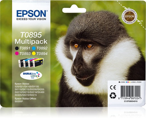 [14705] [C13T08954020] Epson Stylus C13T08954010 Multipack CON ETIQUETA DE SEGURIDAD (Radiofrecuencia + acoustic magnetic)<