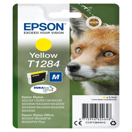 [36004] [C13T12844012] Epson Cartucho Amarillo Stylus S22/SX420W/425W/ Office BX305F