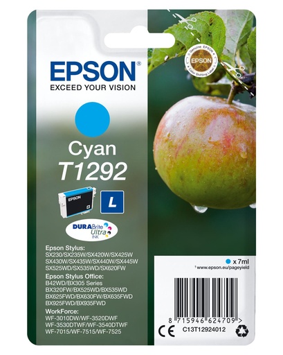 [36006] [C13T12924012] Epson Cartucho Cian Stylus SX420W/425W/ Office BX305F/320FW