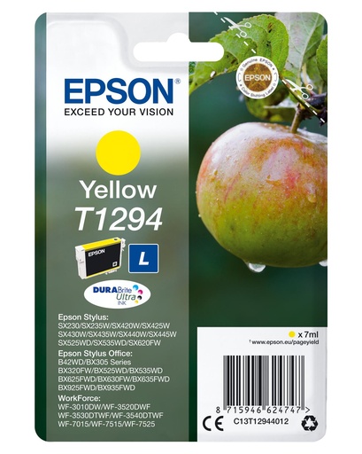 [36008] [C13T12944012] Epson Cartucho Amarillo Stylus SX420W/425W/ Office BX305F/320FW