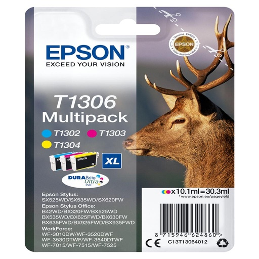 [13364] [C13T13064012] Epson Multipack SX525WD/620FW/ Office B42WD/525WD/625FWD/925FWD Tricolor (C,M,Y)