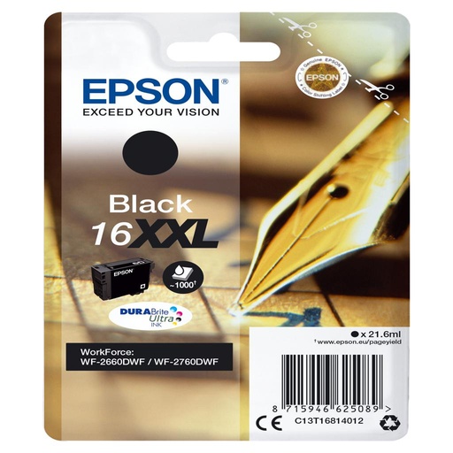 [19108] [C13T16814022] EPSON Cartucho Negro 16XXL Workforce 2660DWF RF/AM Tag