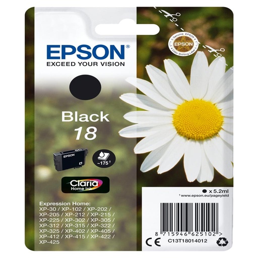 [15323] [C13T18014022] Epson Expression Home XP-102/205/305/405 Cartucho Negro (Radiofrecuencia)
