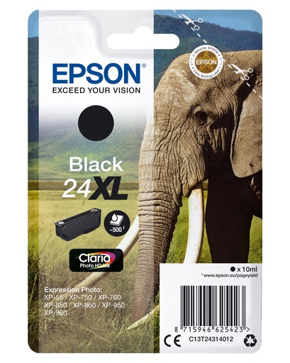 [15605] [C13T24314012] Epson Claria Photo HD Ink Cartucho Negro 24XL Expression Photo XP-760/950