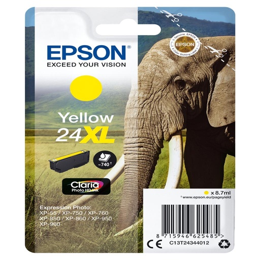 [15608] [C13T24344012] Epson Claria Photo HD Ink Cartucho Amarillo 24XL