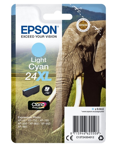[15609] [C13T24354012] Epson Claria Photo HD Ink Cartucho Cian claro 24XL Expression Photo XP-950