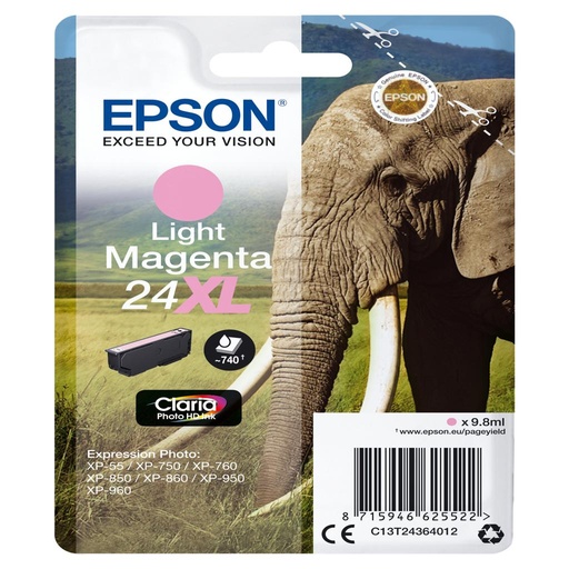 [15610] [C13T24364012] Epson Claria Photo HD Ink Cartucho Magenta claro 24XL Expression Photo XP-950
