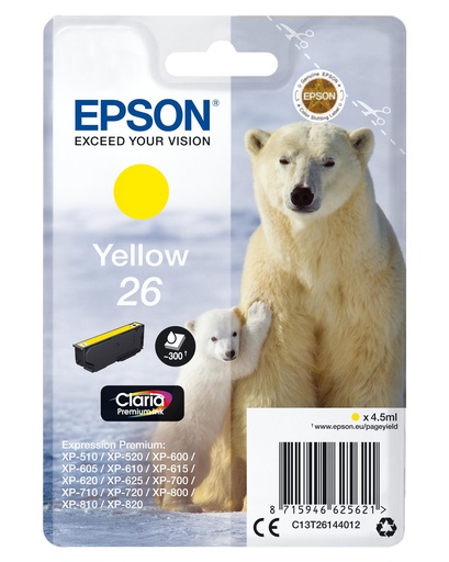 [15524] [C13T26144012] Epson Claria Premium Cartucho Amarillo 26