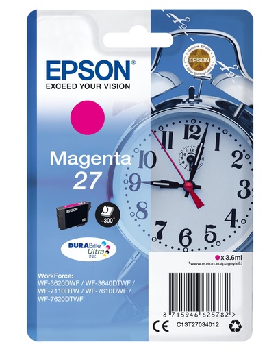 [18735] [C13T27034012] Epson WorkForce WF-3000 y WF-7000 Cartucho Magenta nº27