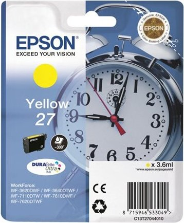 [18738] [C13T27044022] Epson WorkForce WF-3000 y WF-7000 Cartucho Amarillo nº27 (etiqueta RF)