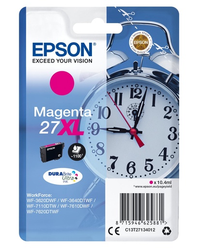 [18745] [C13T27134012] Epson WorkForce WF-3000 y WF-7000 Cartucho Magenta de Alta Capacidad nº27XL