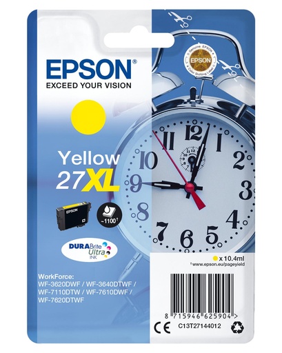 [18747] [C13T27144012] Epson WorkForce WF-3000 y WF-7000 Cartucho Amarillo de Alta Capacidad nº27XL