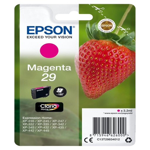 [30672] [C13T29834012] EPSON Expression Home XP-235 Cartucho Magenta nº 29