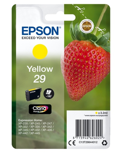 [30673] [C13T29844012] EPSON Expression Home XP-235 Cartucho Amarillo nº29
