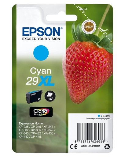 [30676] [C13T29924012] EPSON Expression Home XP-235 Cartucho Cyan 29XL