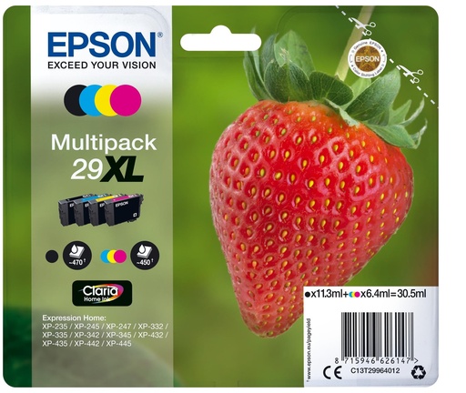 [36734] [C13T29964022] EPSON Multipack 4-colours 29XL Claria Home Ink FRESA  RF+AM