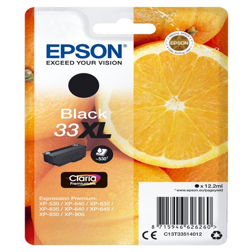 [30685] [C13T33514012] EPSON Expression Home XP-530/XP630/XP635/XP830 Cartucho Negro 33XL
