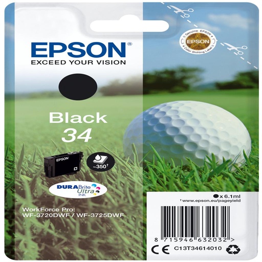 [33410] [C13T34614020] EPSON Singlepack Black 34 DURABrite Ultra Ink