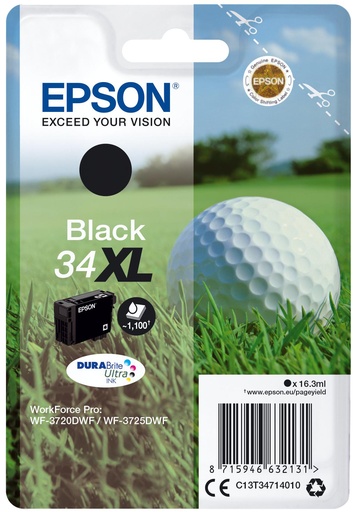 [33419] [C13T34714010] EPSON Singlepack Black 34XL DURABrite Ultra Ink
