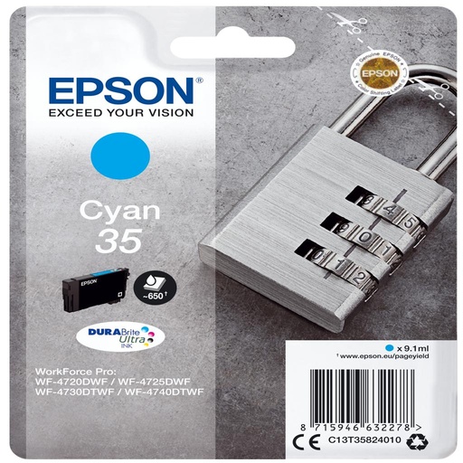 [33431] [C13T35824010] EPSON Singlepack Cyan 35 DURABrite Ultra Ink