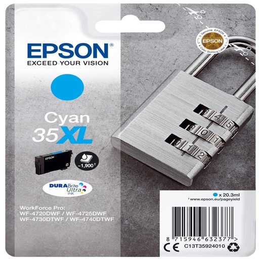 [33441] [C13T35924010] EPSON Singlepack Cyan 35XL DURABrite Ultra Ink