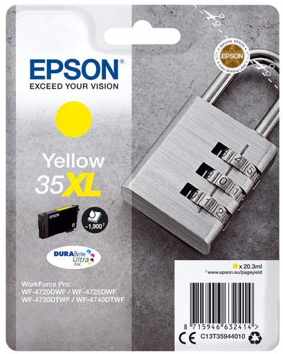 [33445] [C13T35944010] EPSON Singlepack Yellow 35XL DURABrite Ultra Ink
