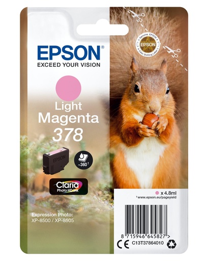 [34061] [C13T37864020] EPSON Singlepack Light Magenta 378 Claria Photo HD Ink con RF