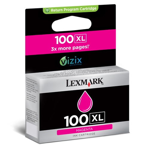 [12940] [14N0901E] LEXMARK S/305/405/505/605 PRO/205/705/805/905 Cartucho de tinta Magenta Retornable nº100
