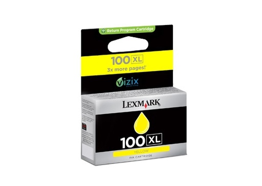 [12938] [14N1071E] LEXMARK S/305/405/505/605 PRO/205/705/805/905 Cartucho de tinta Amarillo Retornable nº100XL