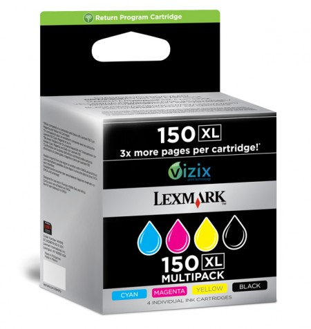 [35232] [14N1919E] Lexmark Pack 4 cartuchos (CMYK) Alto Rendimiento Retornables 150XL