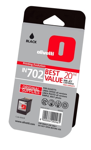 [11821] [B0628] OLIVETTI 702 Linea Office/Office Wifi/Photo/Simple Way Photo, tinta Negro alta capacidad