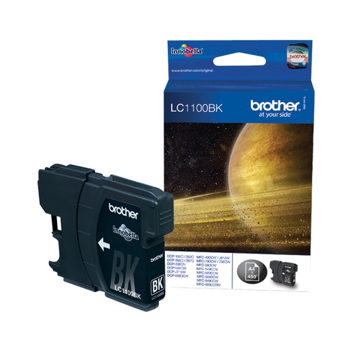 [17898] [LC1100BK] BROTHER Cartucho de tinta negro DCP-385C/ MFC-6490CW/5490cn, . 450 pag.