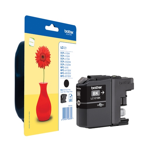 [17849] [LC121BKBP] BROTHER Cartucho de tinta negro  DCP-J552dw MFC-J470dw, . 300 pag.