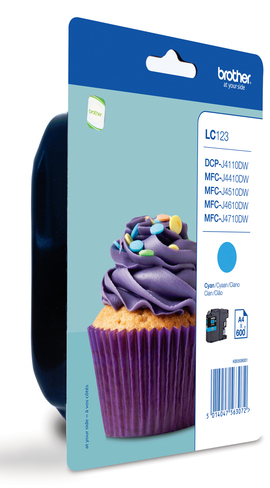 [15757] [LC123CBP] BROTHER Cartucho tinta azul  MFC-J4410DW/MFC-J4510DW, 600 pag