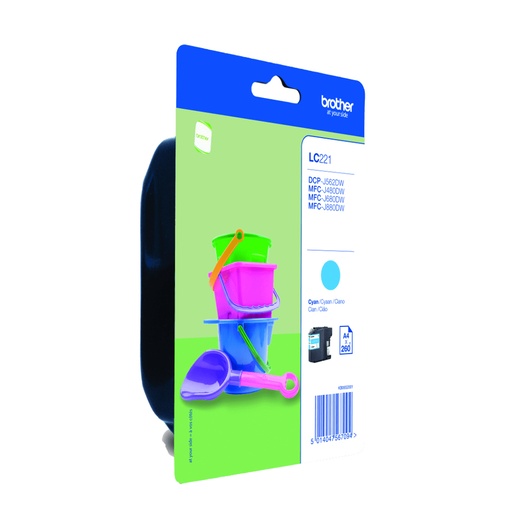 [30664] [LC221CBP] BROTHER Cartucho tinta azul  MFCJ4420DW/MFCJ4620DW