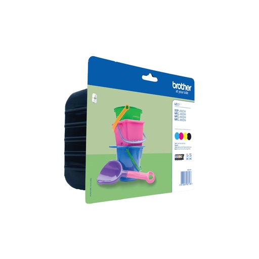 [30667] [LC221VALBP] BROTHER Pack cartuchos Negro, Cian, Magenta y Amarillo DCP-J562DW/MFC-J880DW/MFC-J480DW