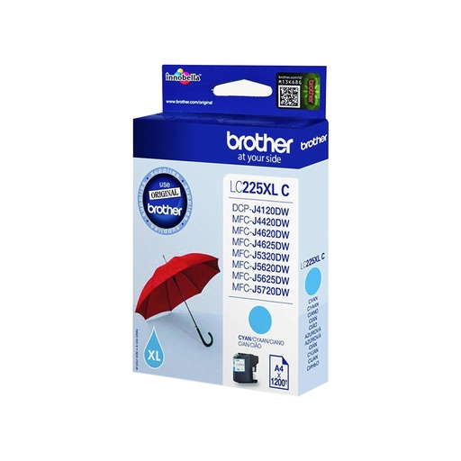 [19125] [LC225XLCBP] BROTHER Cartucho tinta azul super larga duracion MFCJ4120DW/MFCJ4620DW/MFCJ5320DW/MFCJ5620DW/J5720