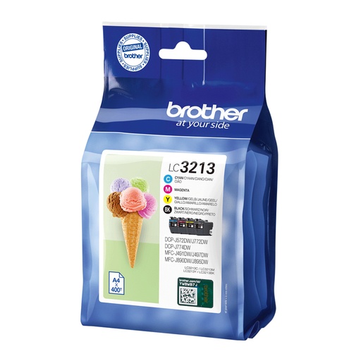[34204] [LC3213VAL] BROTHER Pack  cartuchos de tinta negro, cian, magenta y amarillo LC3213VAL
