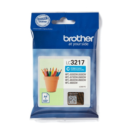 [31967] [LC3217C] BROTHER Cartucho de tinta cian para MFCJ5330,MFCJ6530DW,MFCJ6930DW