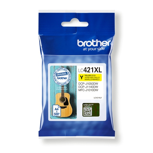 [44003] [LC421XLY] BROTHER Cartucho de tinta amarillo de larga duracion LC421XLY para DCP-J1050DW / DCP-J1140DW / MFC-J