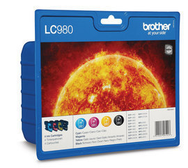 [12876] [LC980VALBP] BROTHER Pack cartuchos Negro, Cian, Magenta y Amarillo DCP-145C/DCP-165C,